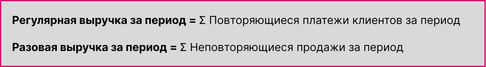 Регулярная и разовая выручка формула расчета