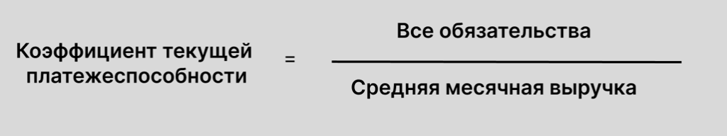 Формула расчета коэффициента текущей платежеспособности